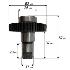 Вал насоса QUATTRO ELEMENTI VERONA/NAPOLI в сборе с шестерней и подшипником (242-311-P091)