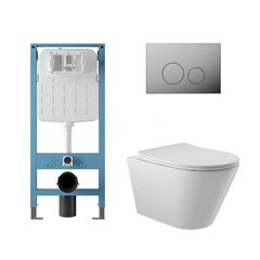 Aqueduto AQDS337T AQD комплект: TECNICA Novo Система инсталляции для подвесного унитаза, CIRCULO Панель смыва, хром, CONE Tornado Унитаз подвесной 525*360 безободковый, Tornado, сиденье с микролифтом, белый глянцевый фото