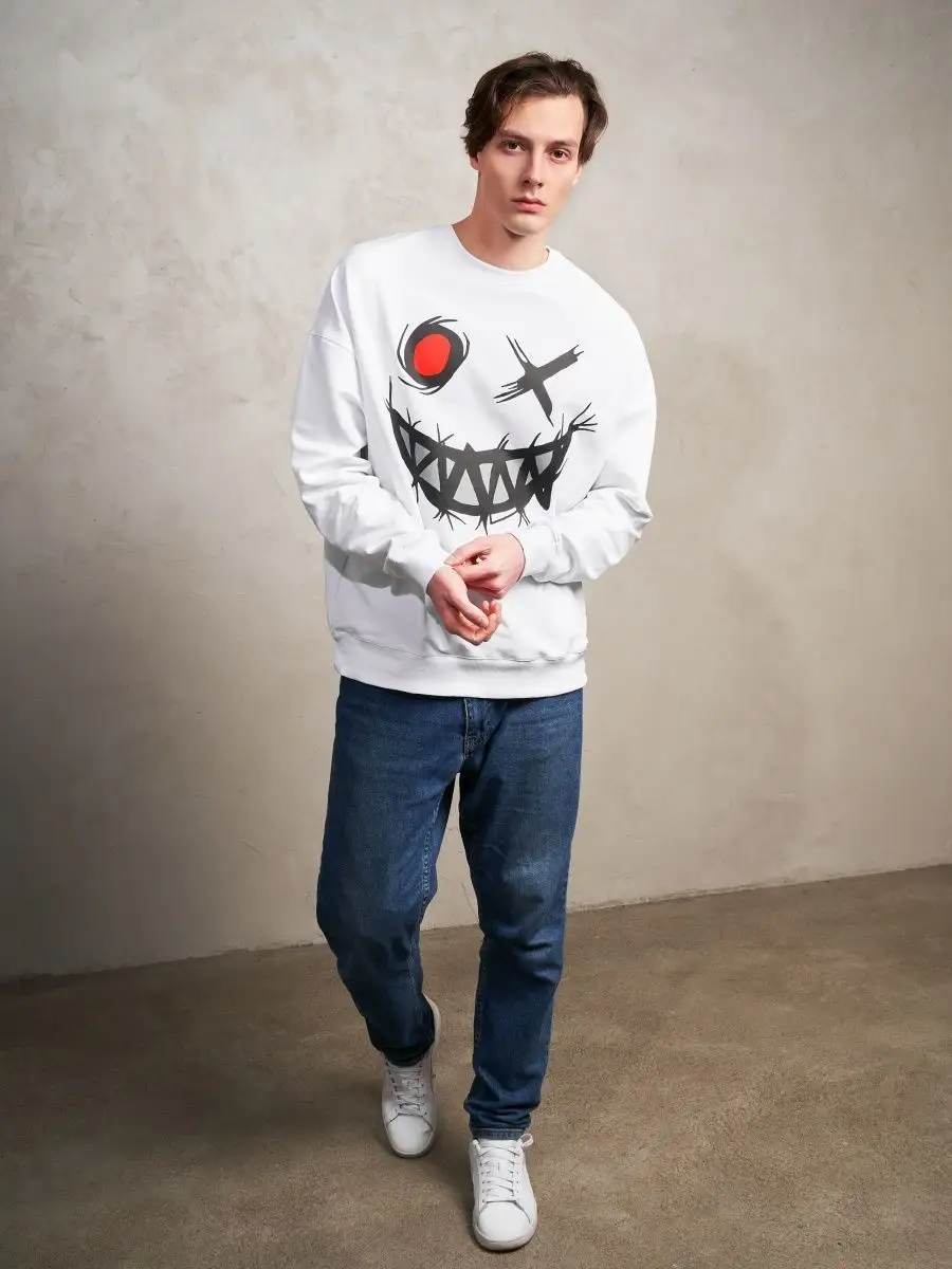 Лонгслив оверсайз женский мужской спортивный с принтом аниме