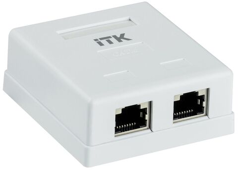 ITK Настенная инф. розетка RJ45 кат. 6 FTP 2-порт
