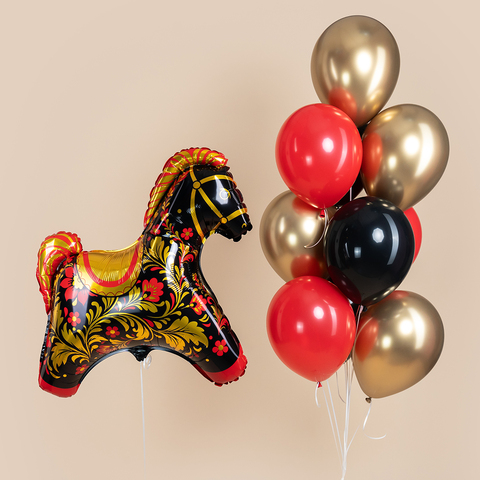 Шар фигура, лошадка, золотая роспись, 81 см