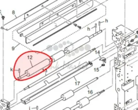 Ролик Conveyance Roller /Upper - A4EU701200 для bizhub PRO 951 Konica Minolta