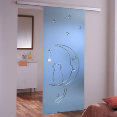 Купить Межкомнатная раздвижная стеклянная дверь Ночь стекло бесцветное матовое