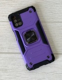 Противоударный чехол Strong Armour Case с кольцом для Samsung Galaxy M31s (Фиолетовый)