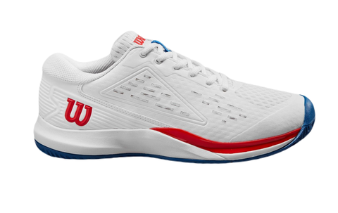Детские теннисные кроссовки Wilson Rush Pro Ace JR - white/diva blue/wilson red