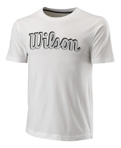 Футболка теннисная Wilson Script Eco Cotton Tee Slimfit - white