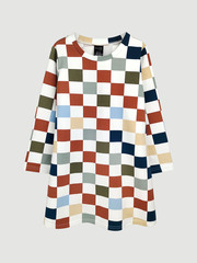 Платье трапеция Mjölk Шахматы, с длинным рукавом