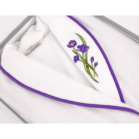 Blossom махровый женский халат белый Soft Cotton (Турция)