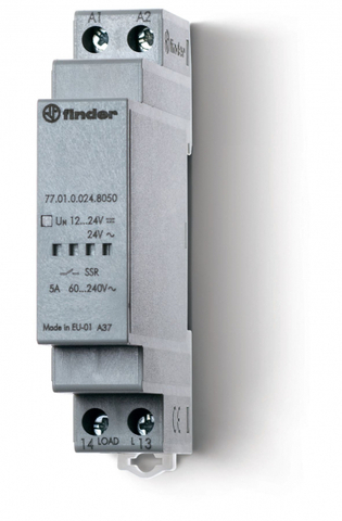 Модульное твердотельное реле; выход 5А (60…240В АС); питание 12…24В DC, 24В AC; Функция 