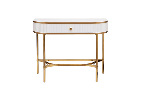 Консоль с 1 ящиком 100x40x78см Garda Decor белая с золотом