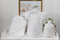 Павел (3 пр., Крестильный набор для МАЛЬЧИКА) (Белый/золото, 3-6 мес)