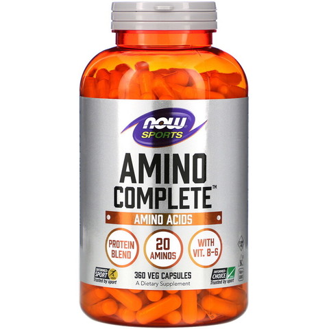 Now Foods, Sports, Amino Complete, 360 растительных капсул