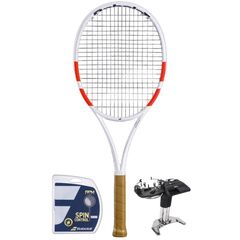 Теннисная ракетка Babolat Pure Strike 97 - white/red/black + струны + натяжка в подарок