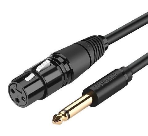 Кабель UGREEN AV131 (20721) 6.35 Male To XLR Female Cable 5m, черный