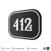 Номерок на дверь квартиры 412, для кабинета, офиса, шильдик 9 х 7 см, черный, Айдентика Технолоджи