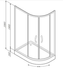 Душевой уголок 120х80 см, без поддона,  AM.PM Bliss L  - W53G-302U120MT64