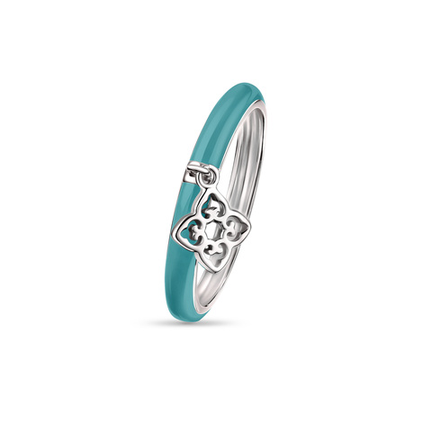 Classic Rhodium Enamel Ring