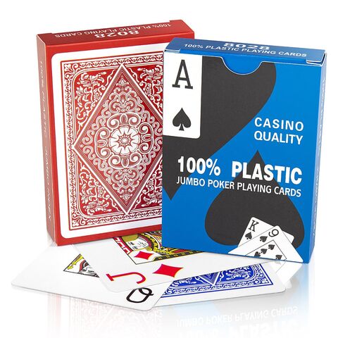 100% PLASTIC STAR POKER PLAYING CARDS 2in1 (Jumbo)