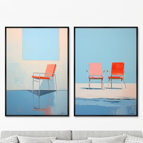 ArtNoMore - Набор из 2-х репродукций картин на холсте Chair collection, Pure and simple, 2024г.