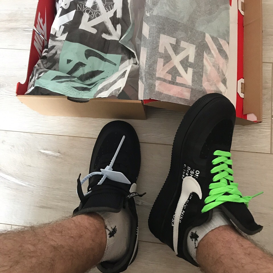 Air force 1 off white black on feet online