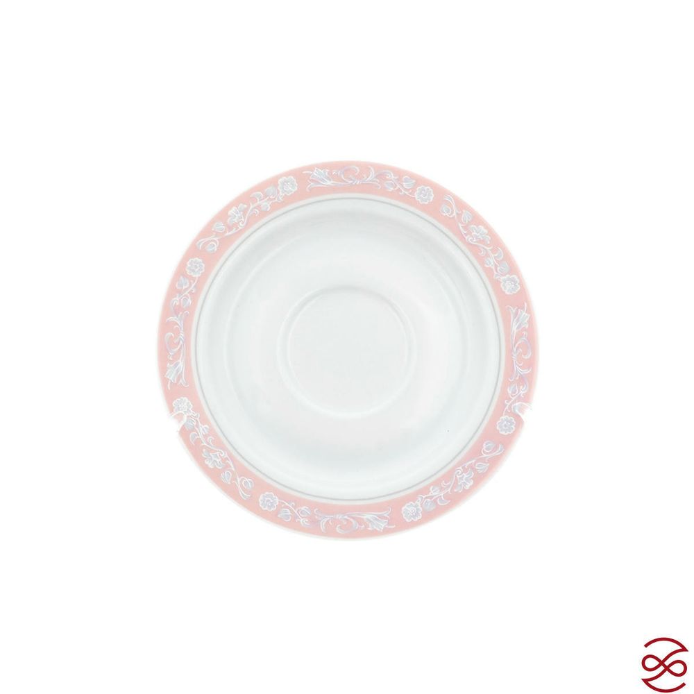 Набор мокко кофейных пар 85 мл Яна Серый мрамор с розовым кантом (6 пар)