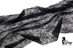 Сетка эластичная арт.022 оптом, flower mandala, Италия, черный