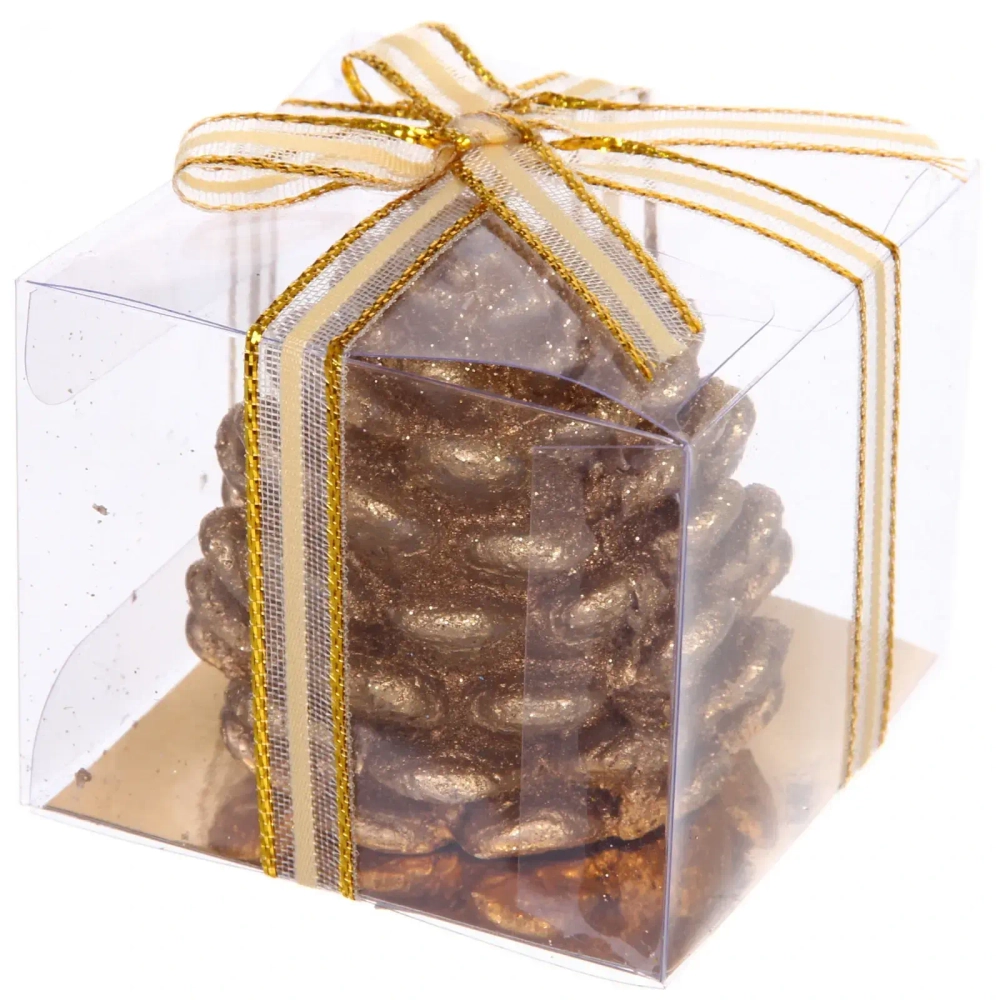 Свеча новогодняя «Лесная шишка» 6,7*6,7*5 см, Золото