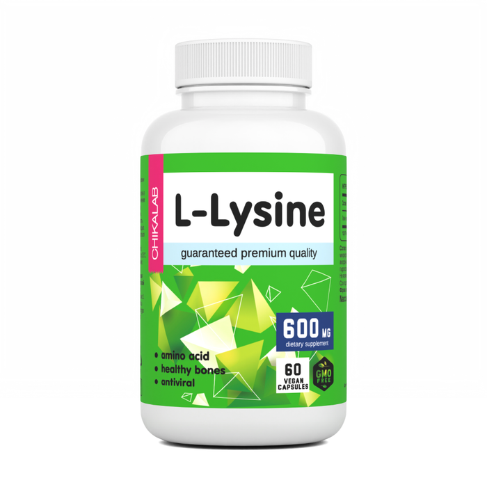 Лизин, L-Lysine, Chikalab, 60 вегетарианских капсул