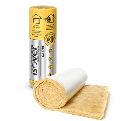 Утеплитель 50х1200х12500мм Изовер Сауна 15м2/0,75м3 (рулон)
