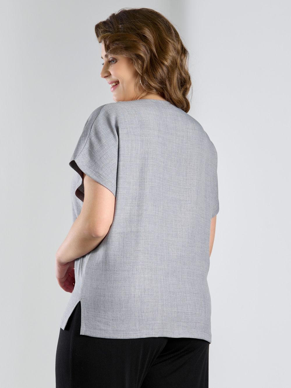 Блузка Женский каприз-3 Виотекс СЕРЫЙ (Акция)