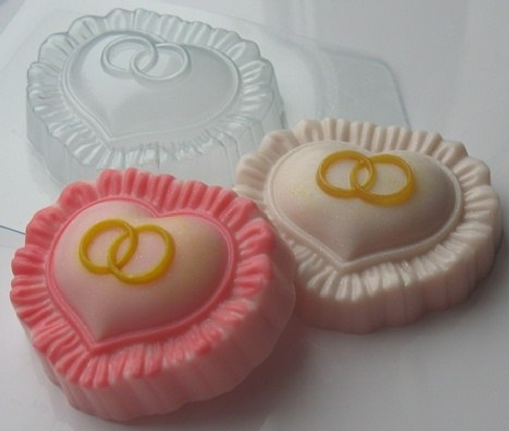 Форма пластиковая Сердце с кольцами