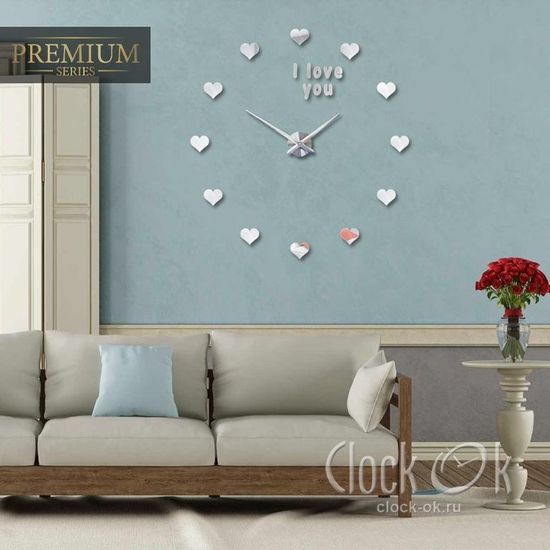 Настенные 3D часы I love you