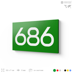 Номер на дверь 686, табличка на дверь для офиса, квартиры, кабинета, аудитории, склада, зеленая 120х70 мм, Айдентика Технолоджи