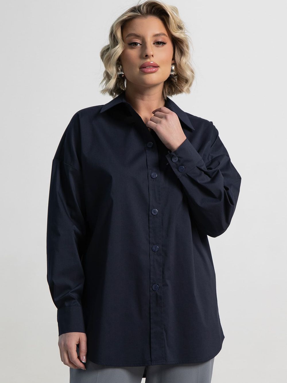 Рубашка хлопковая Рина (темно-синяя) Б15224-53М LT Collection