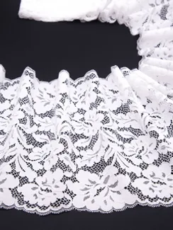 03-244 Кружево эластичное 23 см,  теплый белый