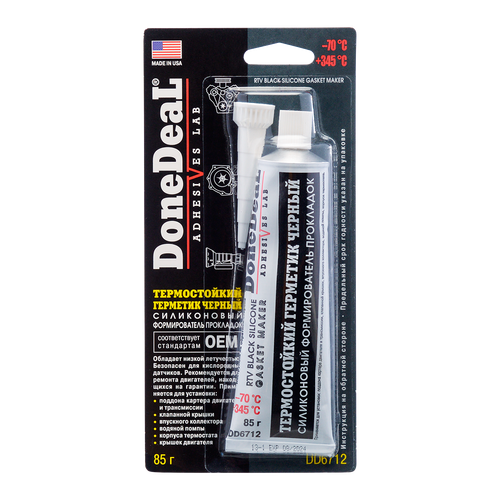 Герметик силиконовый Done Deal, чёрный, 85 г