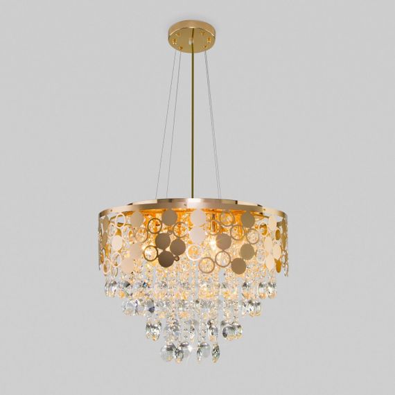 Подвесная люстра Eurosvet Lianna 10123/8 золото/прозрачный хрусталь Strotskis Smart