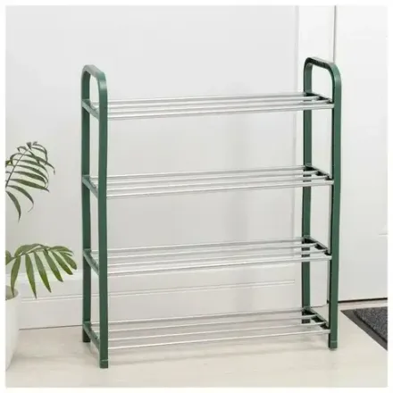 Обувница Доляна (Зелный), 4 яруса, 42×19×59 см