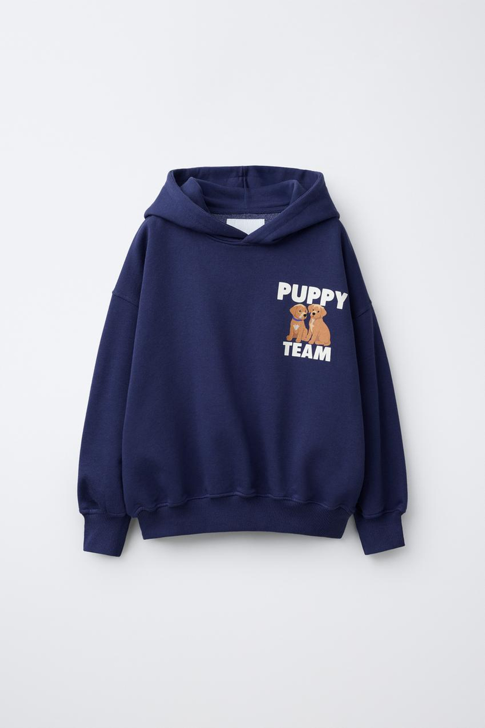 ZARA ХУДИ С ПРИНТОМ «СОБАКА», СИНИЙ