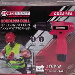 Дрель-шуруповерт аккумуляторная FORCEKRAFT FK-CD6215A