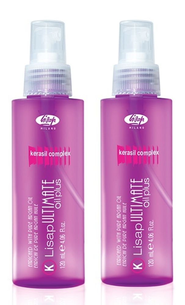 2 x Ultimate Масло для выпрямления вьющихся волос «Lisap Ultimate Keratin Oil Plus» (120 мл)