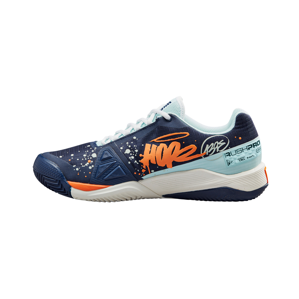 Женские Кроссовки теннисные Wilson Rush Pro 4.0 Paris Hope Clay W - peacoat/clearwater/orange tige