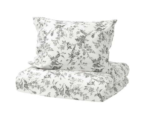 ALVINE KVIST АЛВИН КВИСТ Пододеяльник и 2 наволочки, белый/серый,200х200/50х60 см