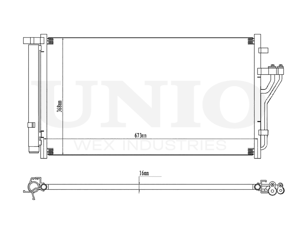 Радиатор кондиционера UNIO RAD-30024