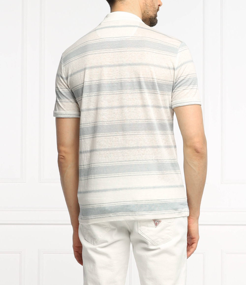 льняное поло josu GUESS - голубой(M2GP08 KB3F0)