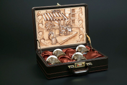 Набор чашек для кофе "Трофейный" 4 шт. в подарочном кейсе с художественным оформлением