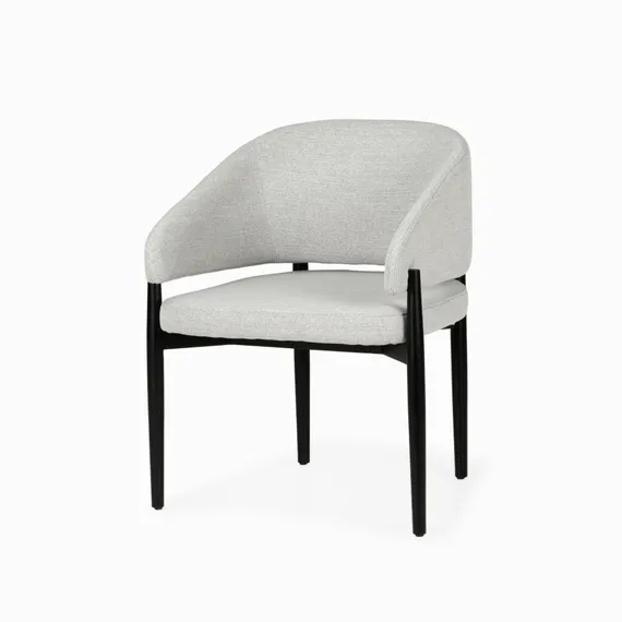 Обеденный стул Jeff, серая ткань, черные ножки