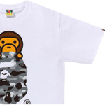 A Bathing Ape 1st Camo Milo On Ape Head Tee белый серый