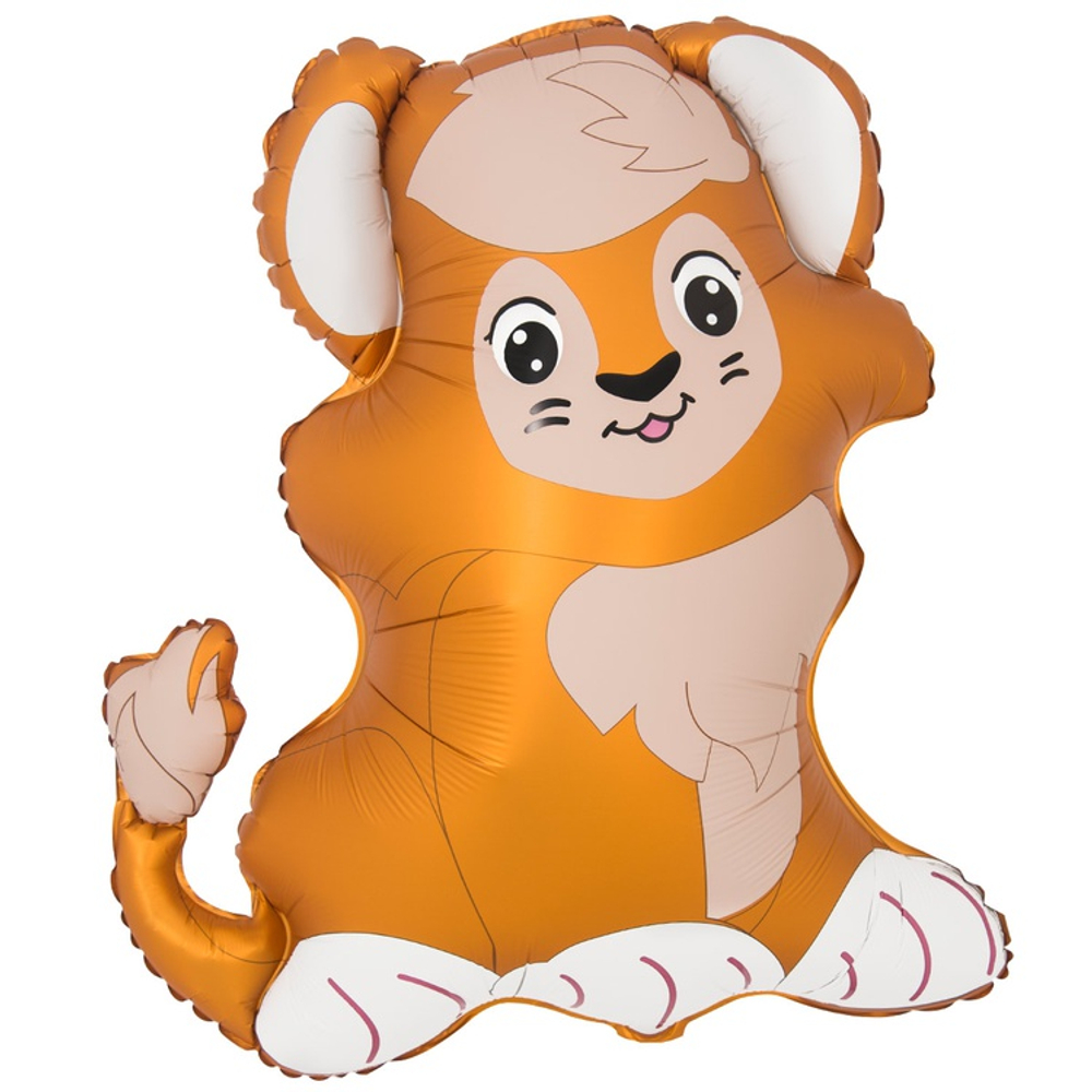 Шар Фольгированный Лев милый (Оранжевый)