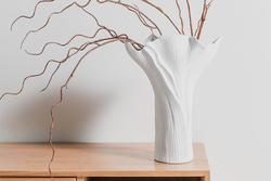 Ваза для цветов 34см Home & Style Факел Diana белая